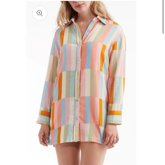 NWT Julia Berolzheimer x Hermoza Marie Shirt Dress in Kaleidoscope - Size XS - Picture 1 of 10